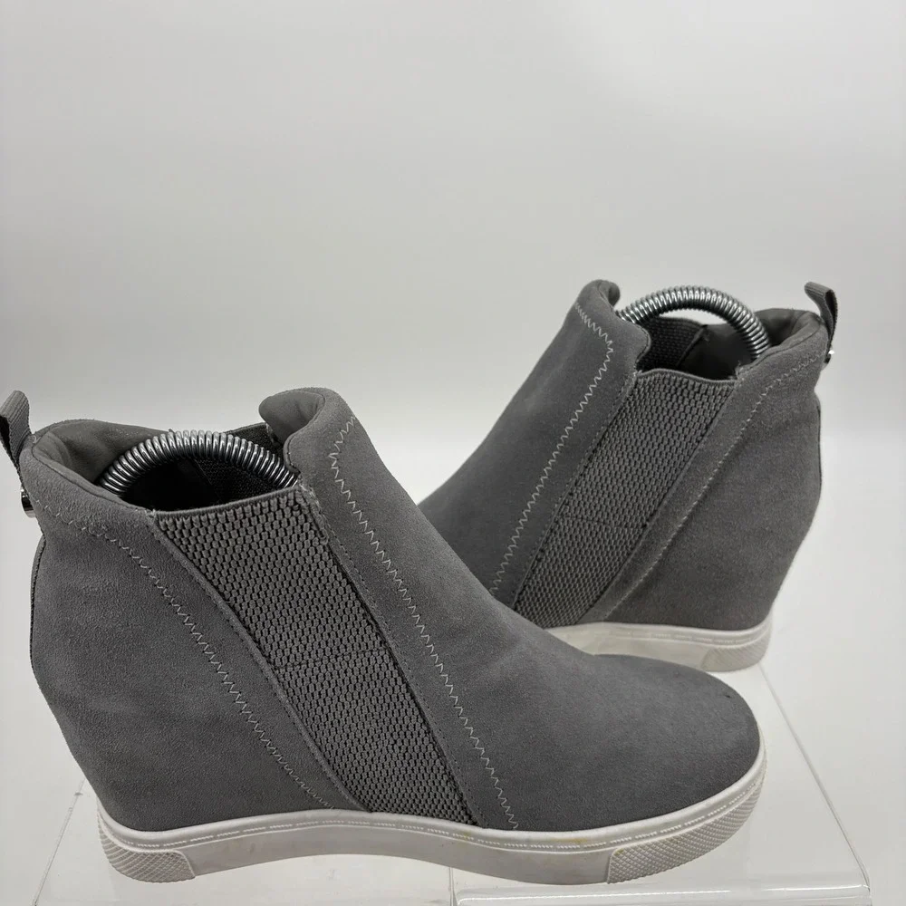 Steve‎ Madden Leo hidden wedge sneakers grey 7.5 Comfort pull-on